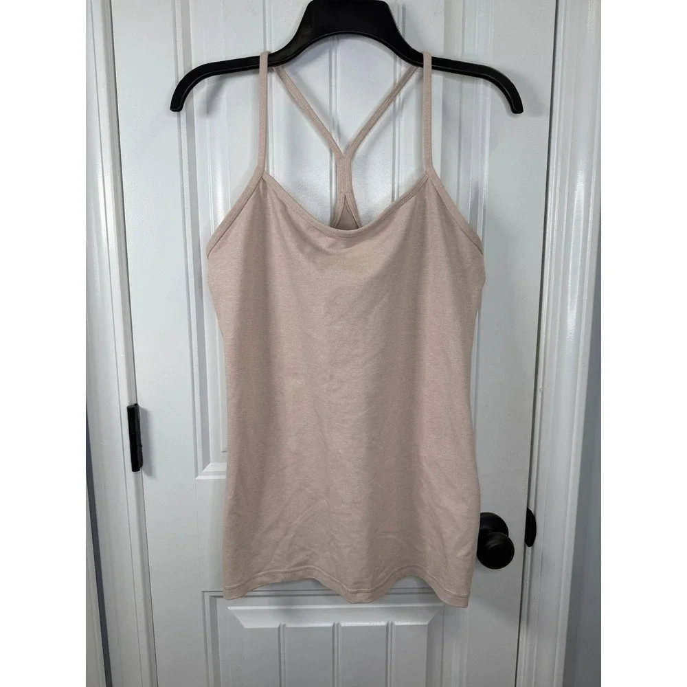 Lululemon Women Power Y Tank Size 12 Silk Rose Minimalist Yoga Athleisure